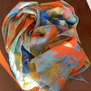 Lily & Lionel silk and wool multi color scarf/wrap